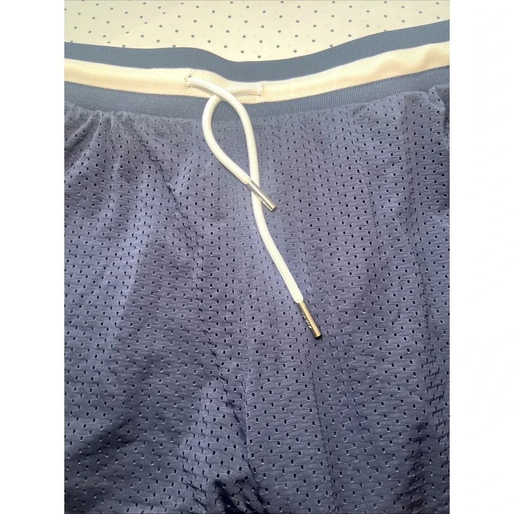 TLF Apparel Navy Contrast Trim Mesh Performance Training Shorts Large Athletic